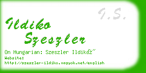 ildiko szeszler business card